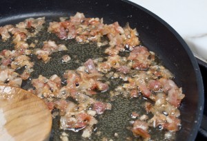 kale-apple-pancetta-salad-ingredients-frying-pancetta