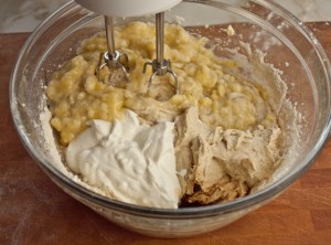 mixing-in-bananas-sour-cream-vanilla