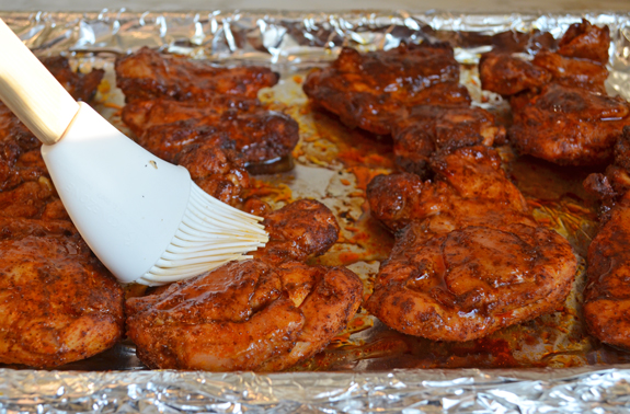 Broiled Spicy Chicken Thighs with Sweet & Tangy Honey Glaze