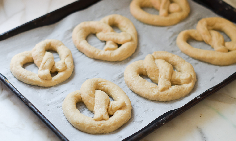 soft pretzels ready to bake