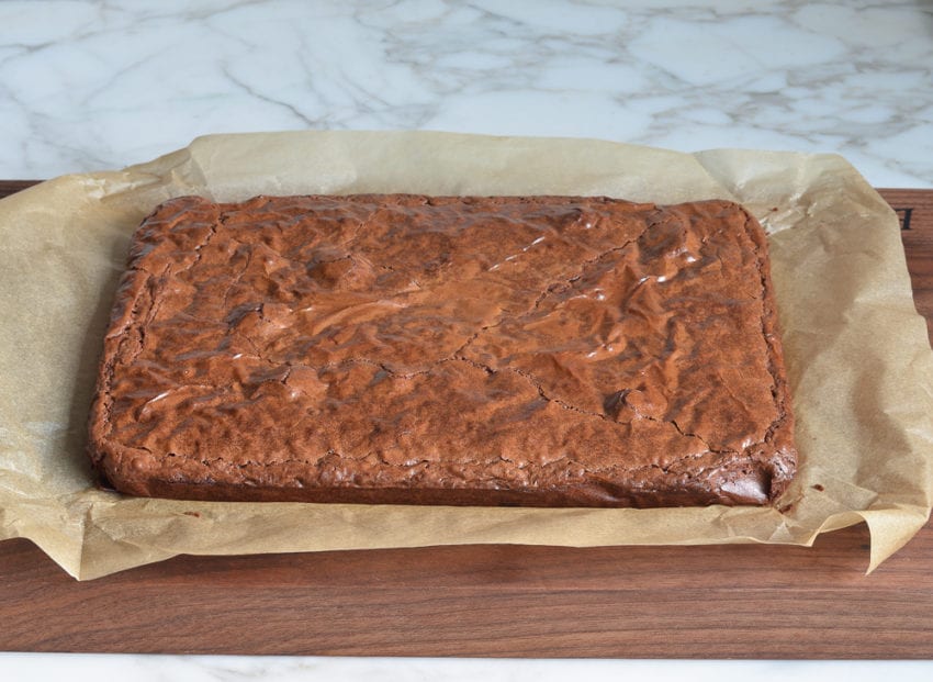 brownies on cutting board