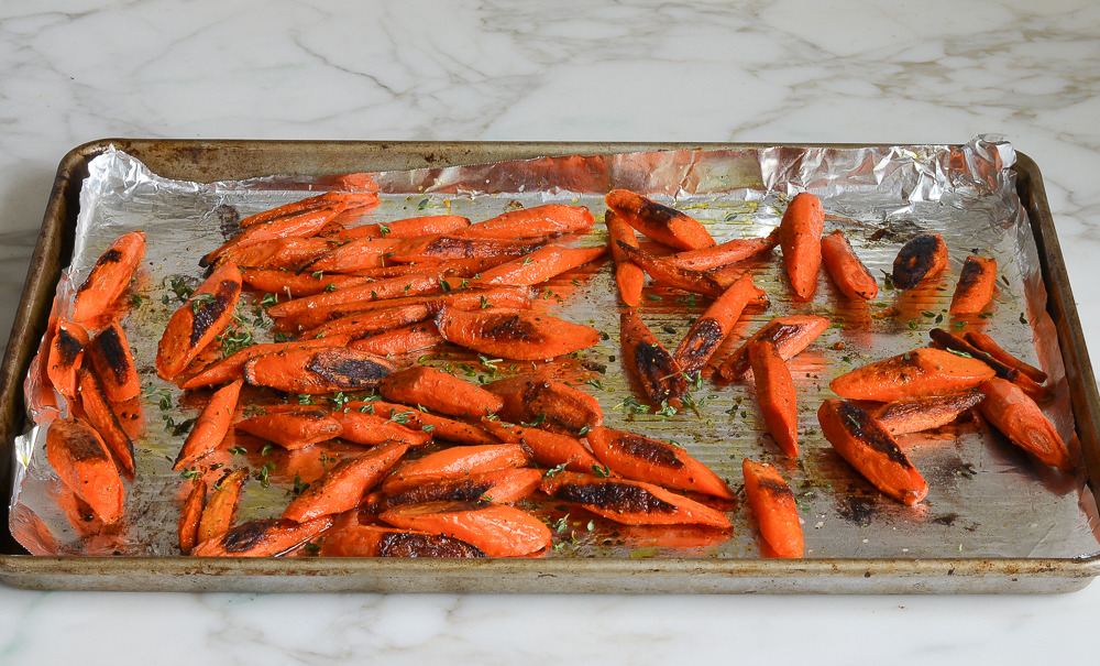 roasted carrots sprinkled with thyme