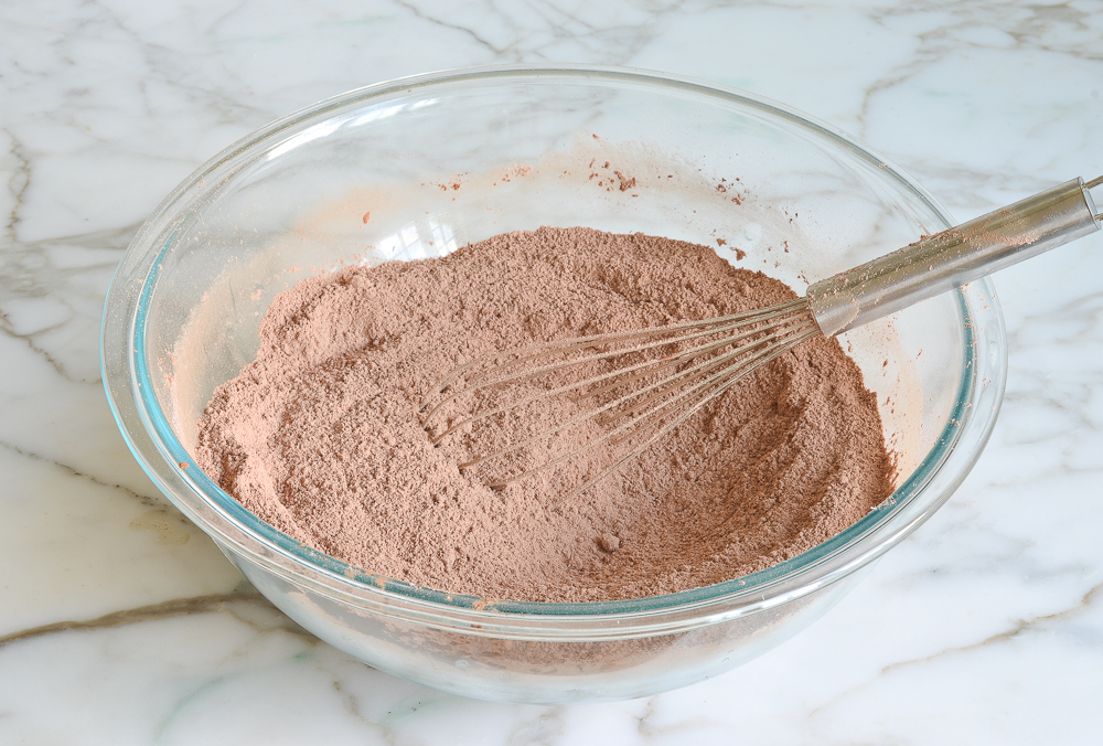 Whisk in a bowl of dry ingredients.