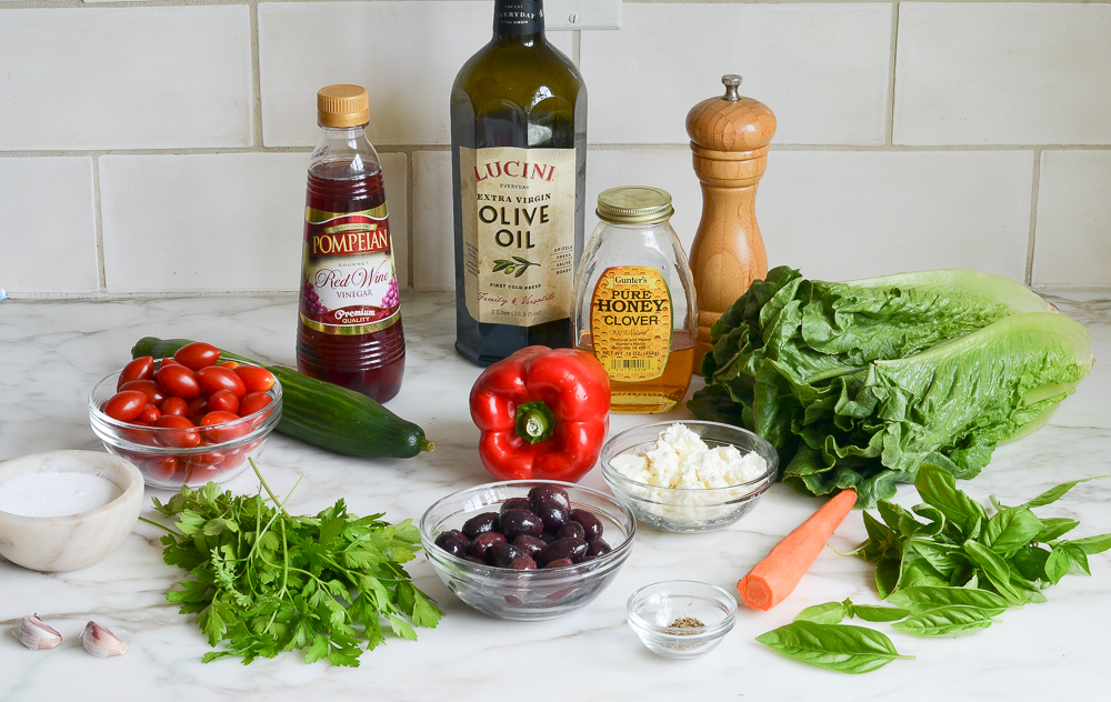 ingredients for big Italian salad