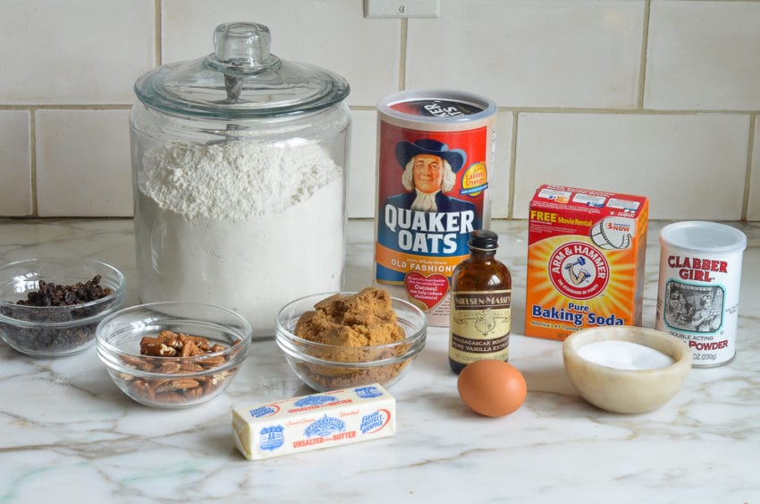 ingredients for oatmeal cookies 