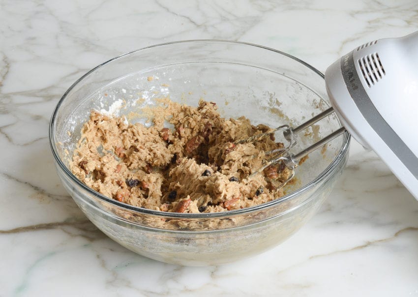 oatmeal cookie dough in bowl
