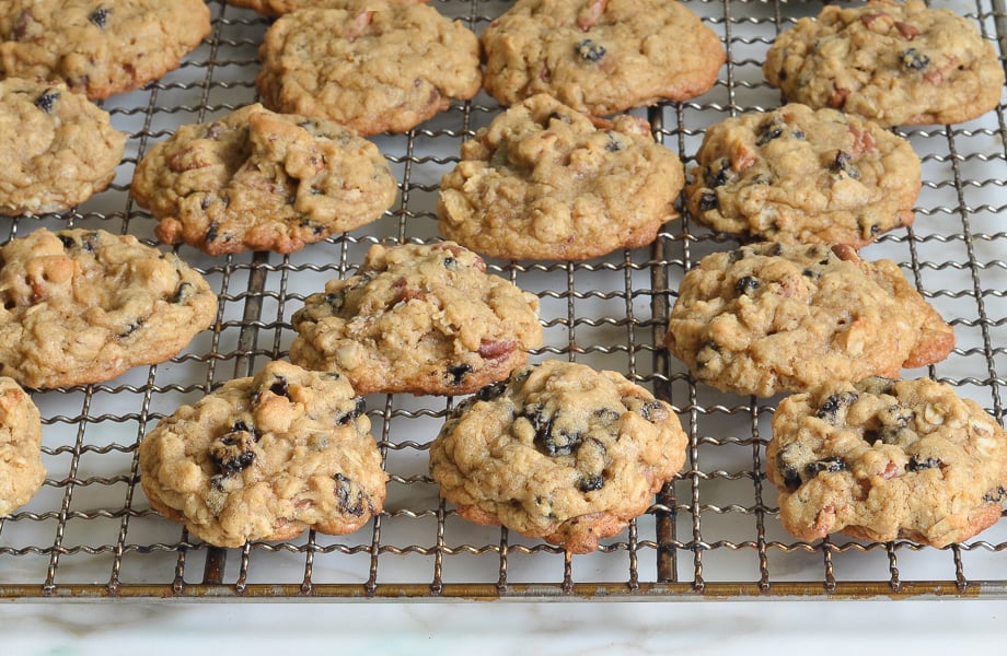 Oatmeal Brown Sugar Cookies with Raisins & Pecans