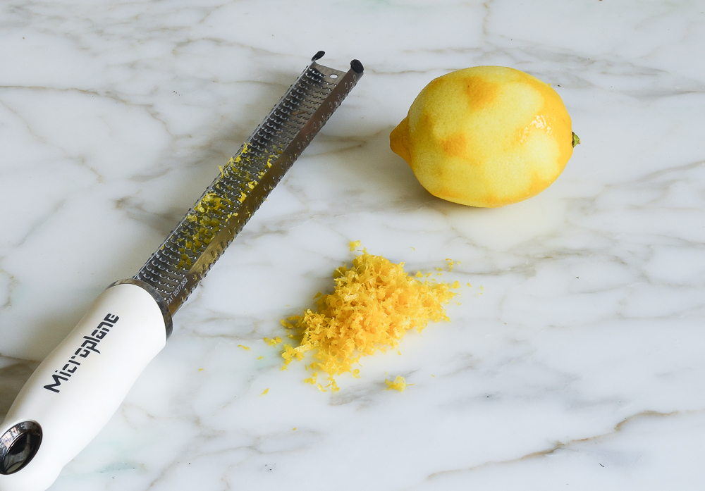 zesting the lemon