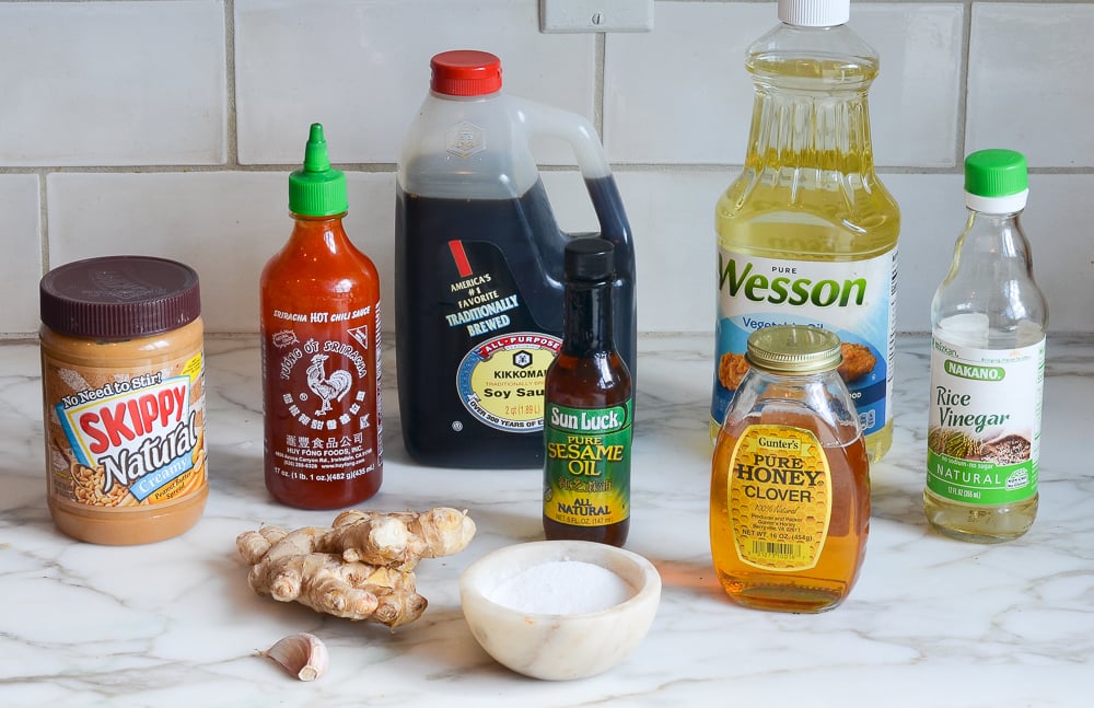 ingredients for Asian slaw dressing