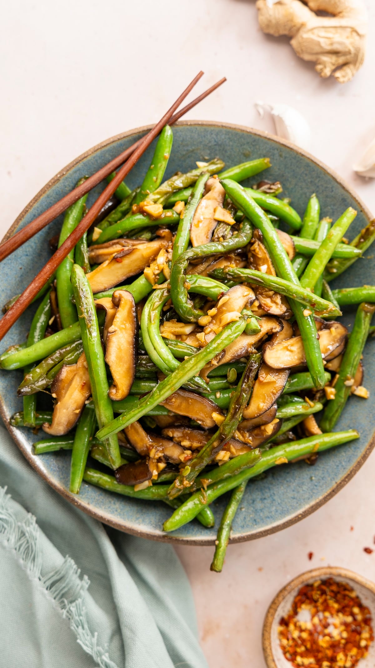 Szechuan Green Beans & Shiitake Mushrooms