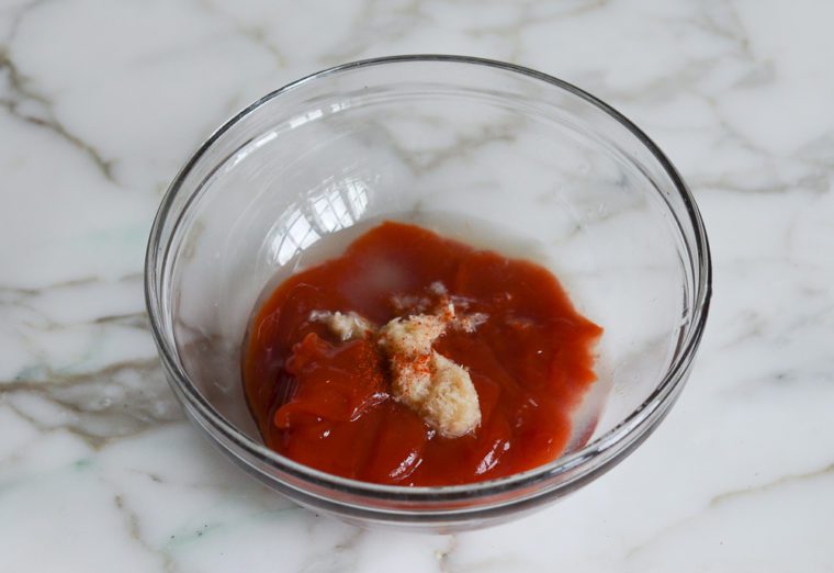 horseradish sauce ingredients in bowl