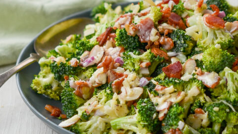 Broccoli Salad with Bacon, Cheddar & Almonds