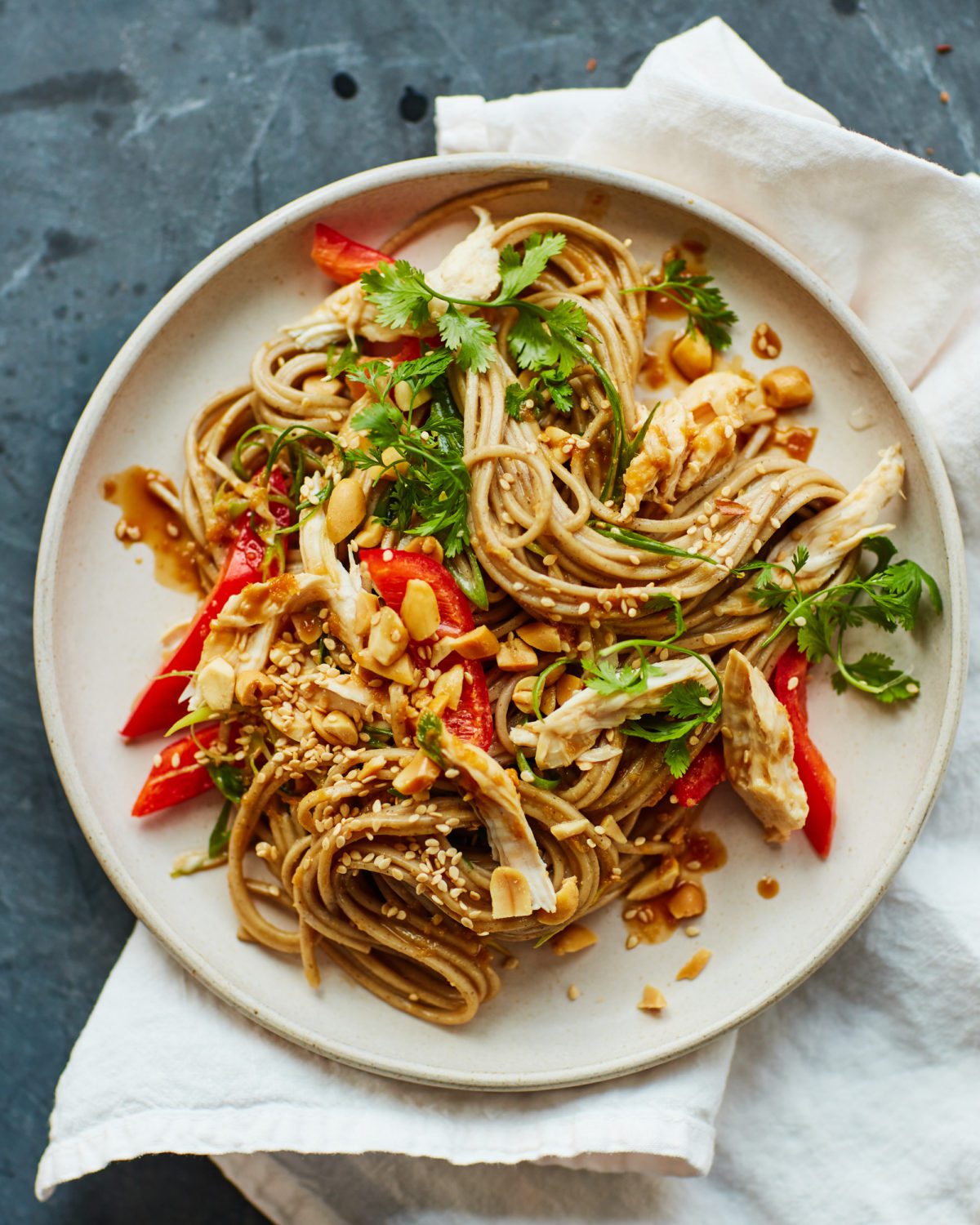 Soba Chicken Noodle Salad with Ginger Peanut Dressing-image