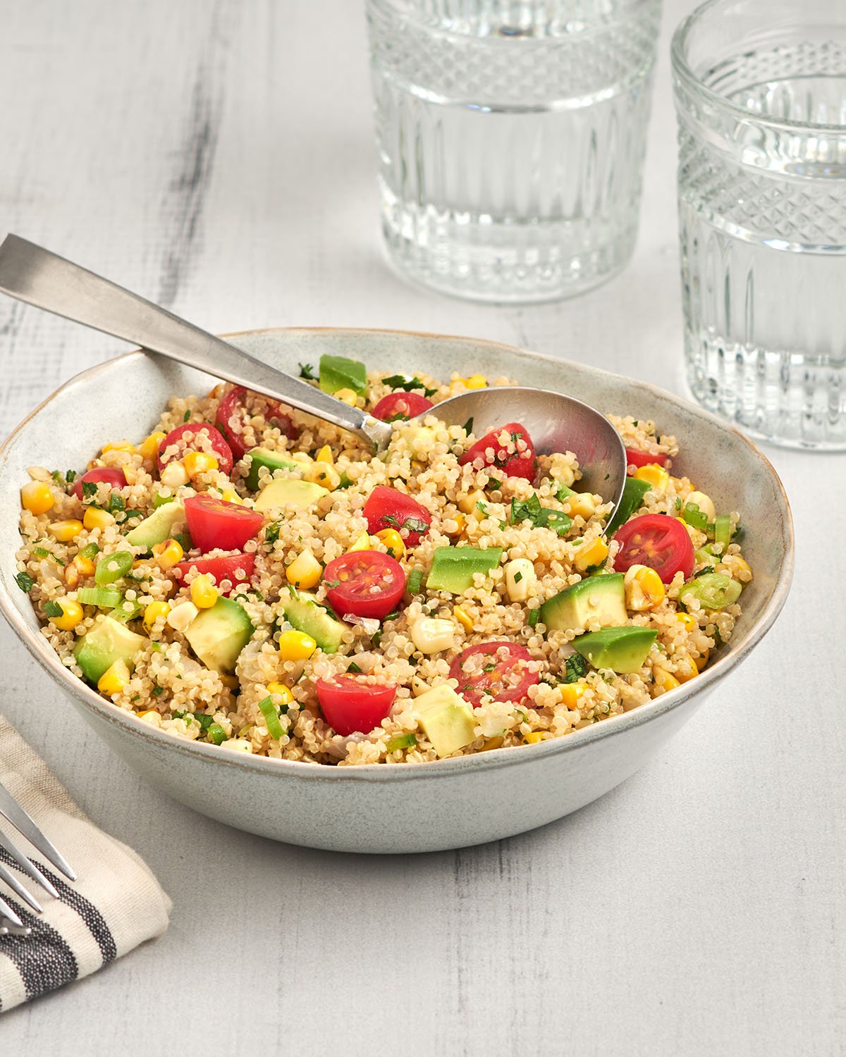 Quinoa Salad with Fresh Corn, Tomatoes, Avocado & Lime-image