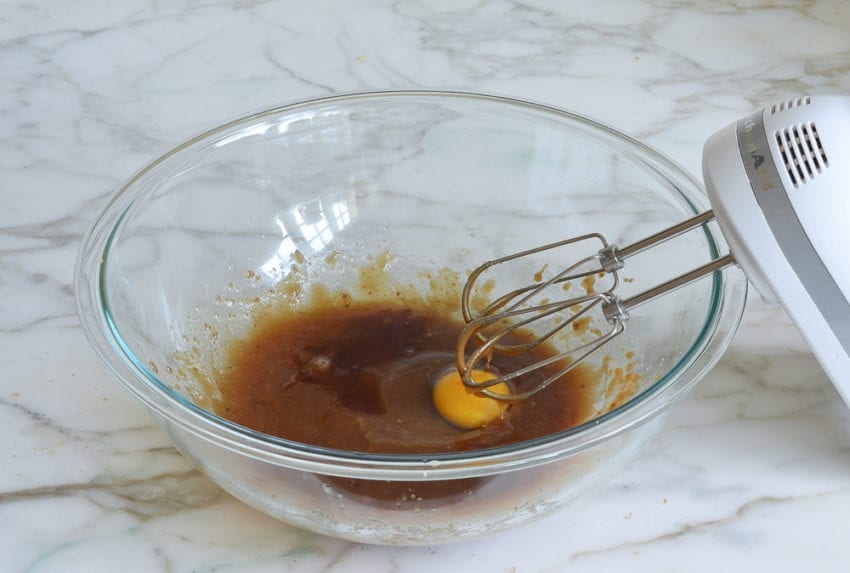 blondie recipe - adding eggs and vanilla