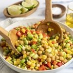 Southwest Chickpea and Corn Salad in Serving Bowl
