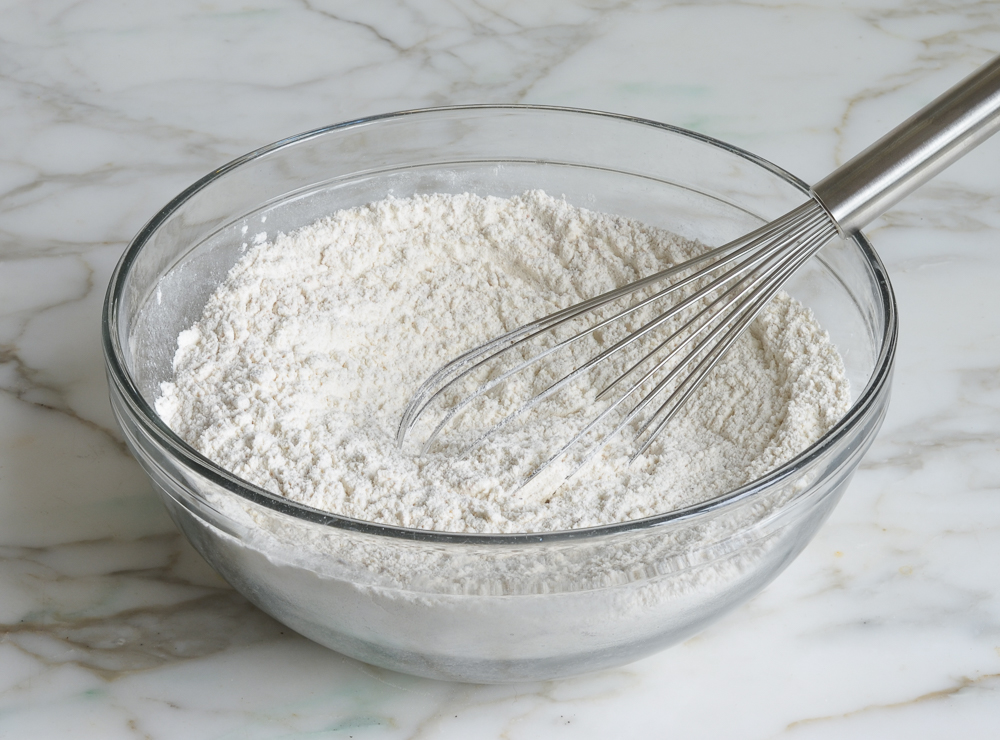 Whisk in a bowl of dry ingredients.