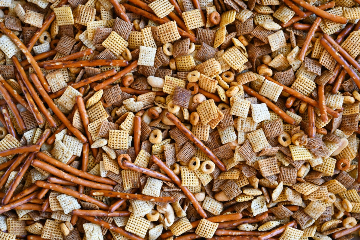 chex mix close up