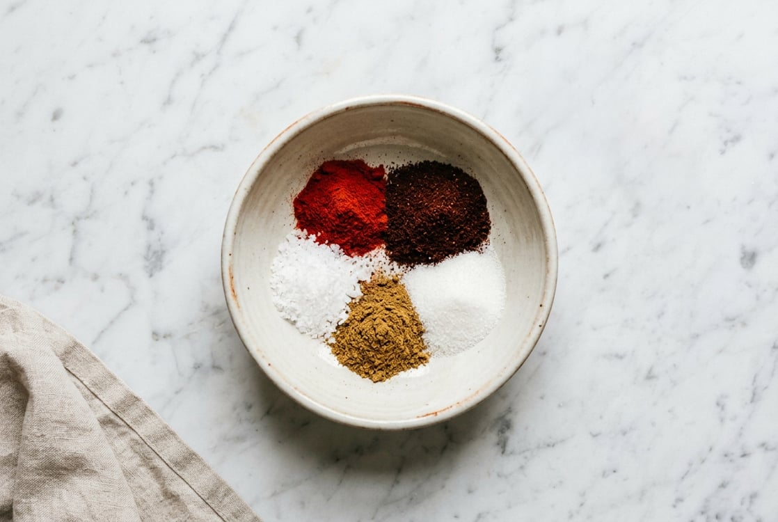 unmixed spices in a small bowl