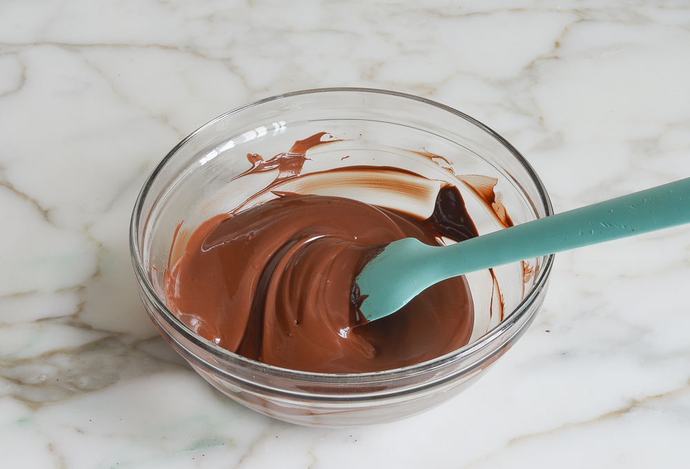 smooth melted chocolate in bowl