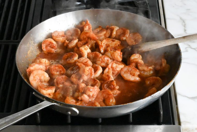 partially cooked shrimp