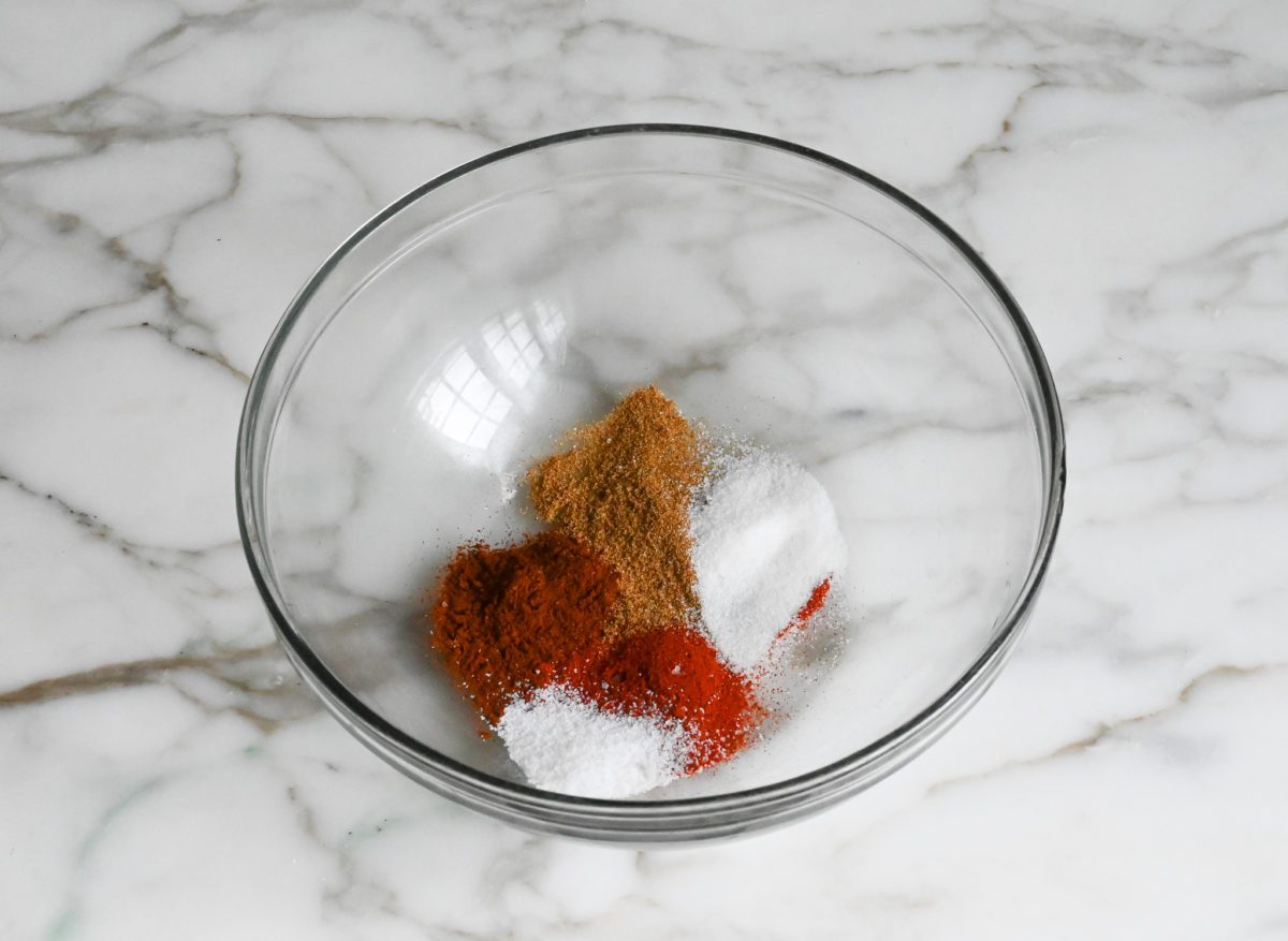 Unmixed spices in a bowl.