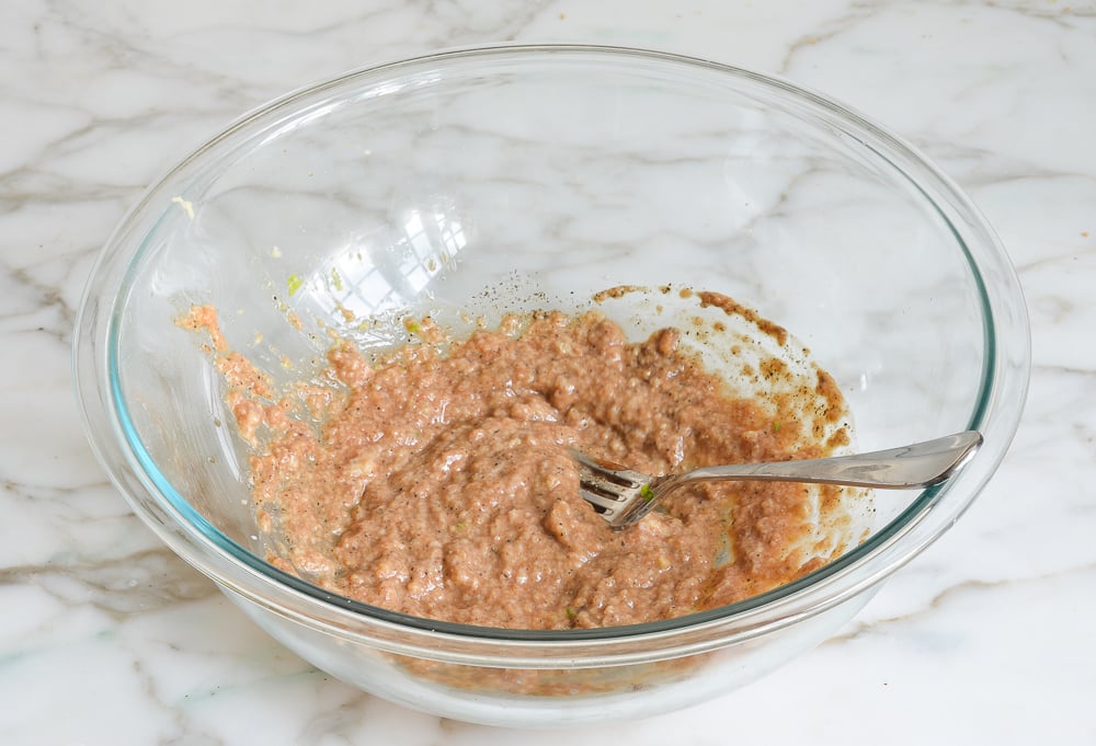 seasoned panade in mixing bowl