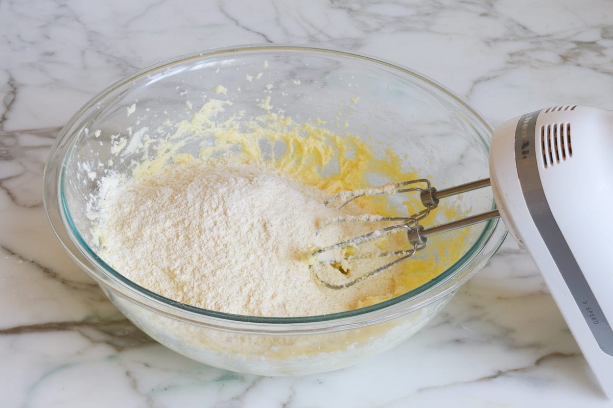 adding dry ingredients