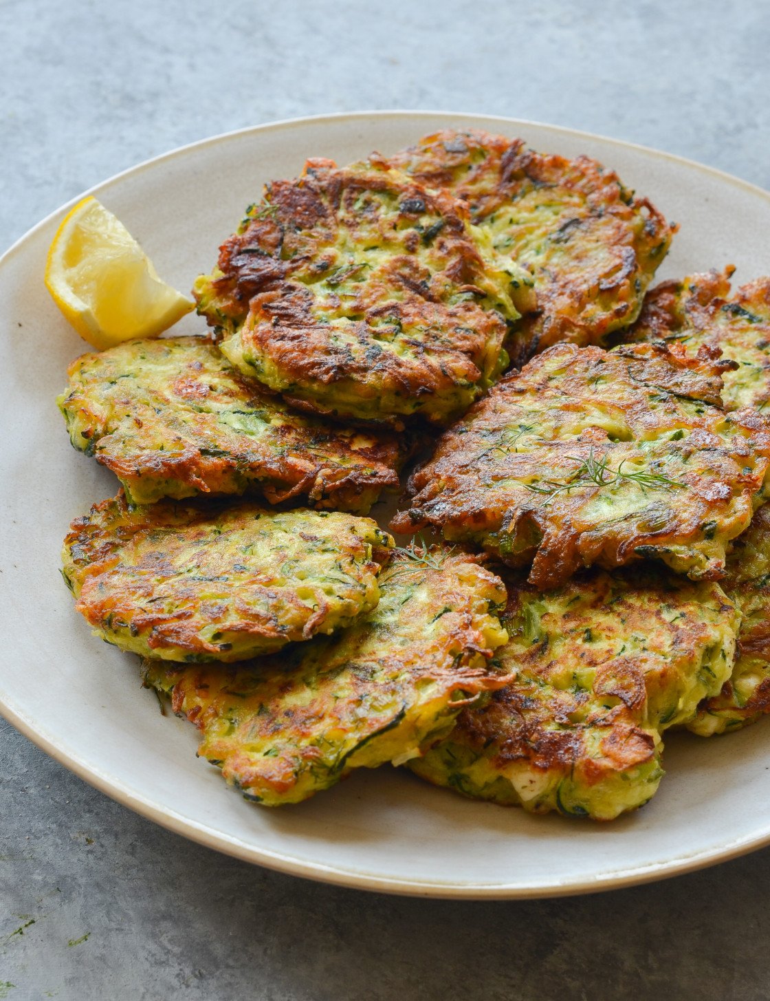 Zucchini Fritters with Feta and Dill Once Upon a Chef