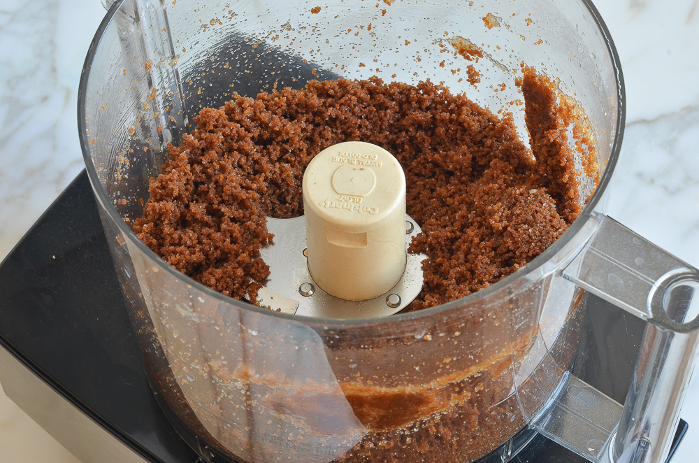 Ginger snap crumbs in a food processor.