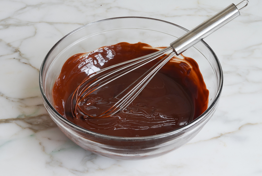 melted chocolate and butter mixture