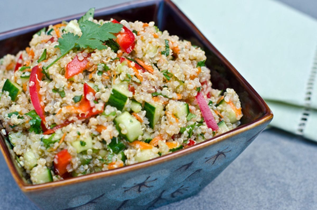 Thai Quinoa Salad with Fresh Herbs and Lime Vinaigrette - Once