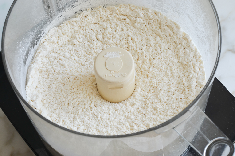 blended flour and salt in food processor