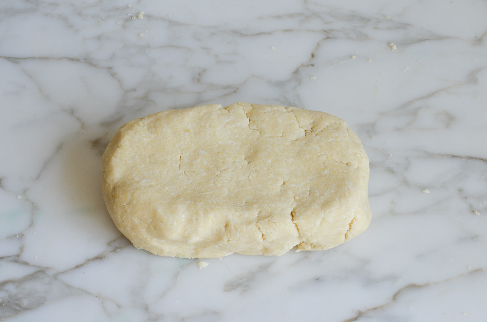 dough kneaded and shaped into rectangle