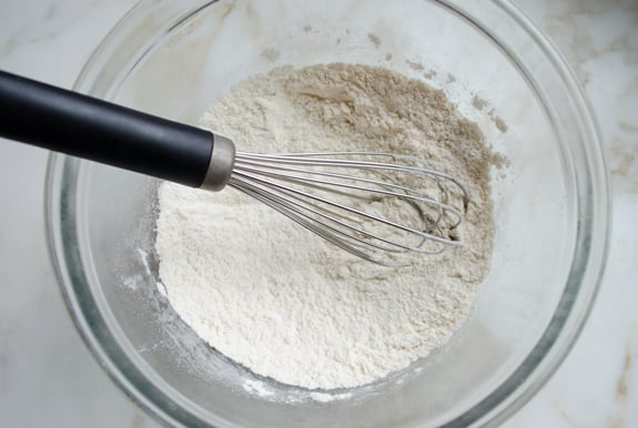 Whisk in a bowl of dry ingredients.