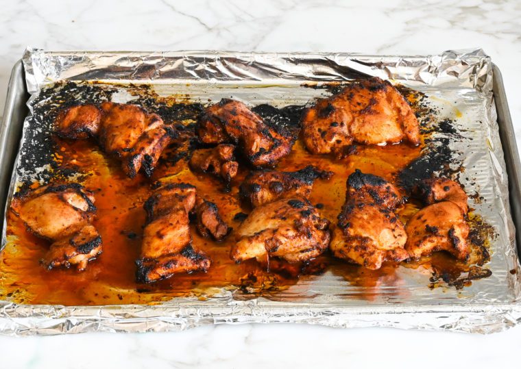 broiled chicken thighs with pan sauces