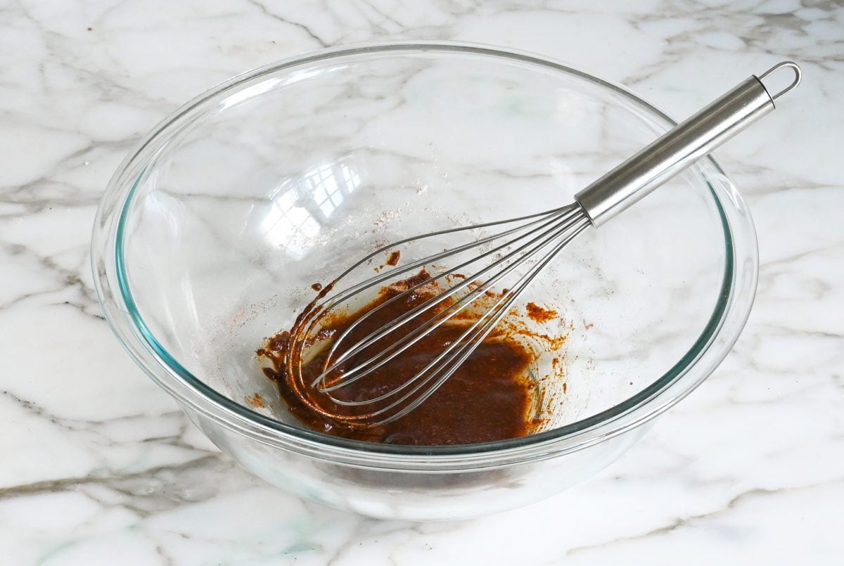 whisked oil and spices