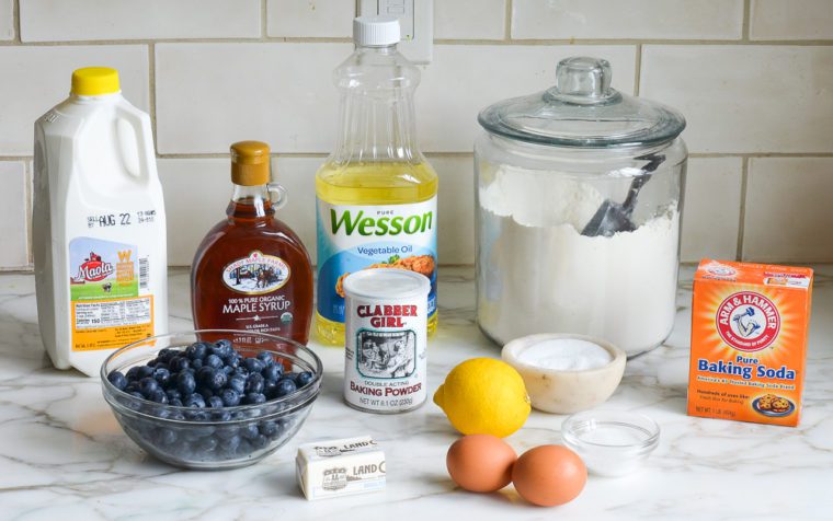ingredients for blueberry pancakes