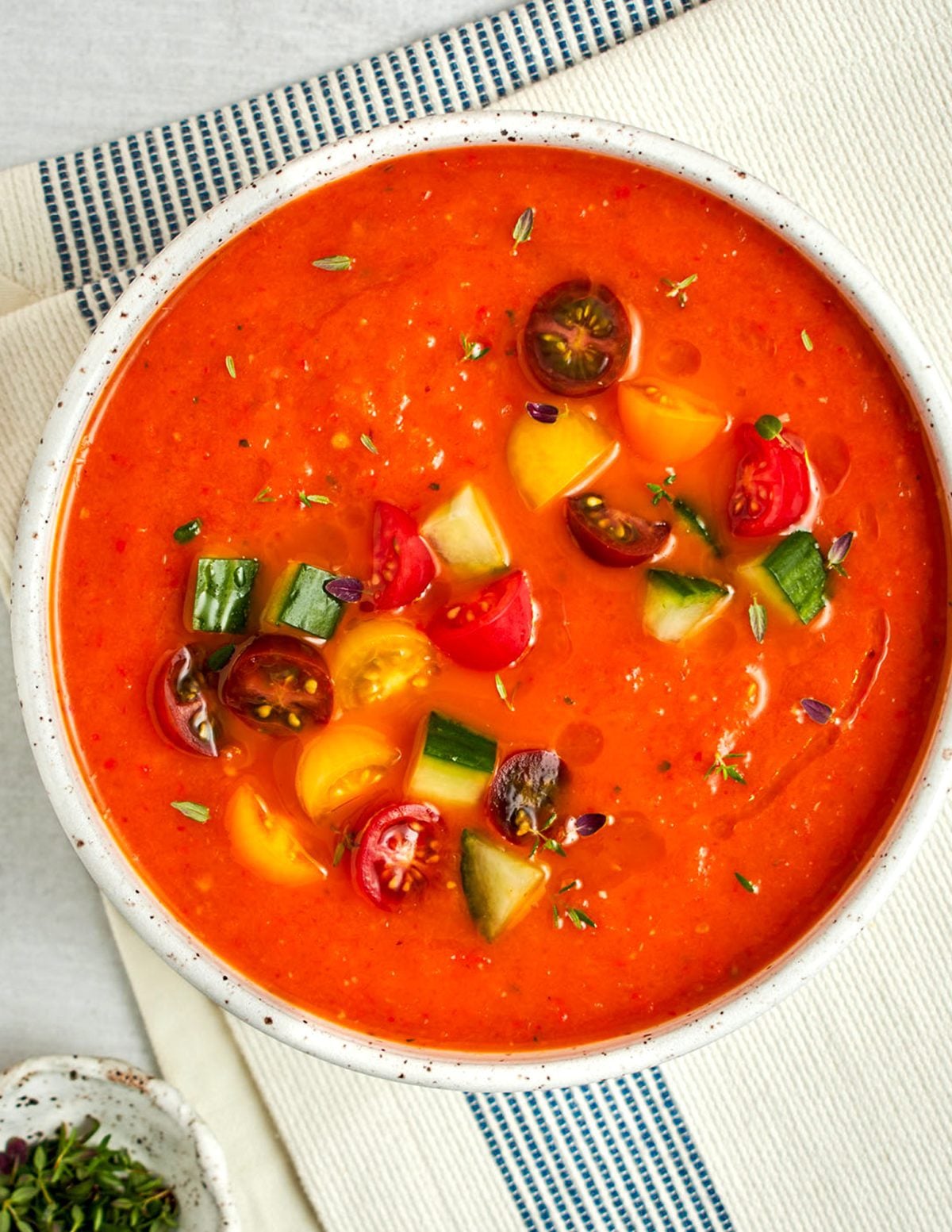 Roasted Red Pepper and Tomato Gazpacho - Once Upon a Chef