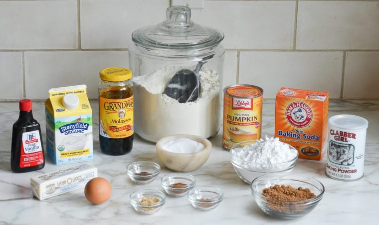 ingredients for pumpkin scones