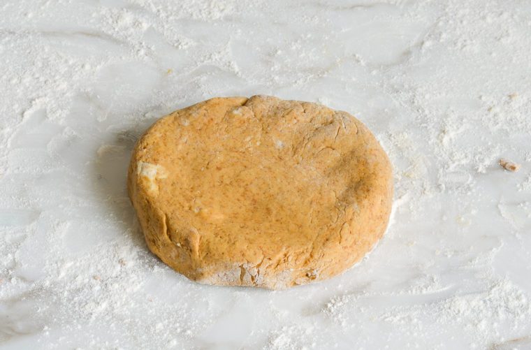 circle of pumpkin scone dough