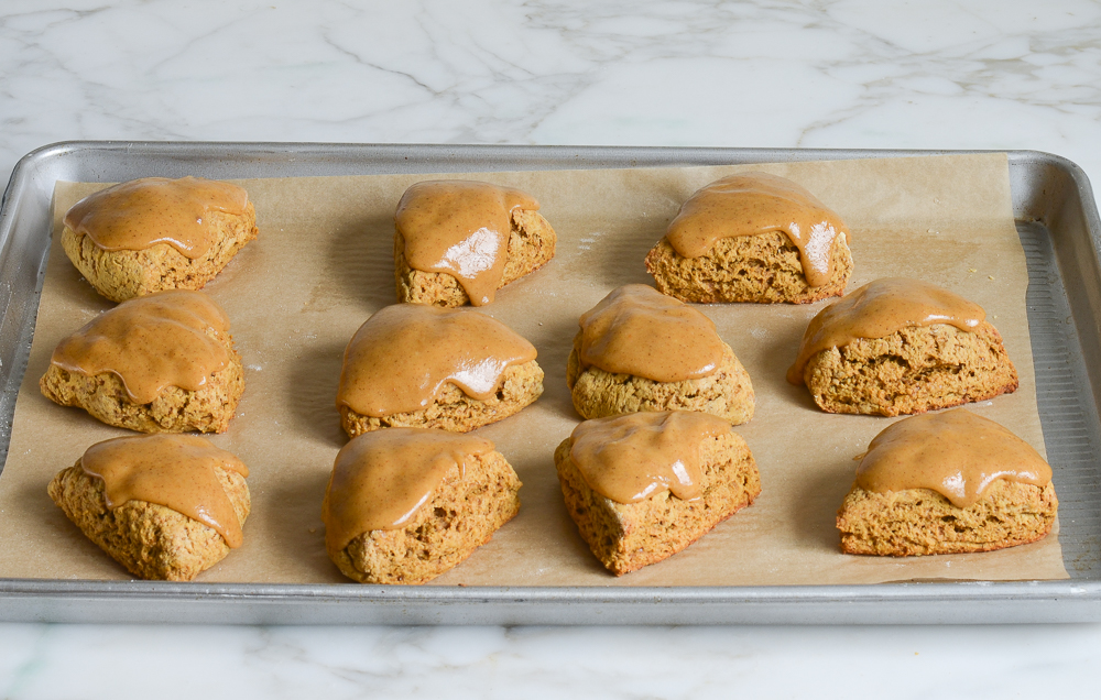 glazed pumpkin scones