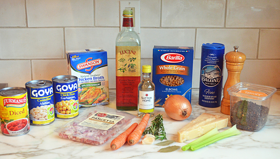 ingredients for pasta e fagioli