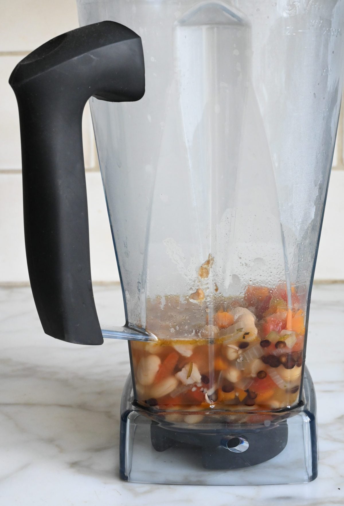 beans and veggies in blender
