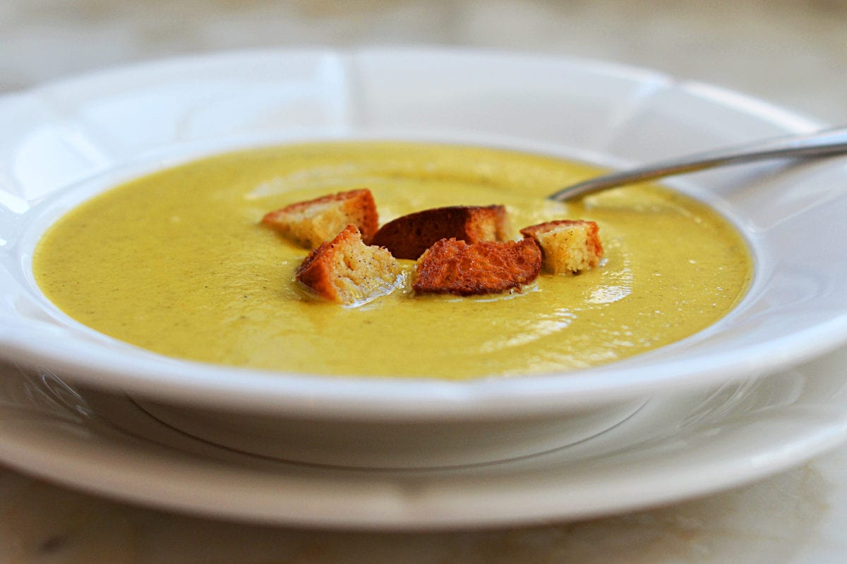 Broccoli & Gruyère Soup with Homemade Croutons Once Upon a Chef