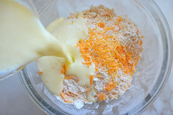 adding-egg-and-buttermilk-mixture