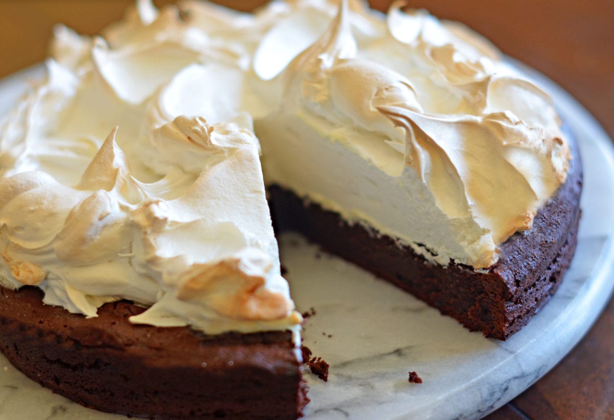 Flourless Chocolate Cake with Meringue Topping Once Upon a Chef