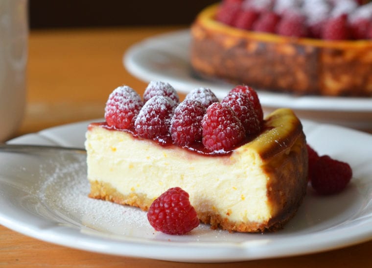 Ricotta Cheesecake with Fresh Raspberries