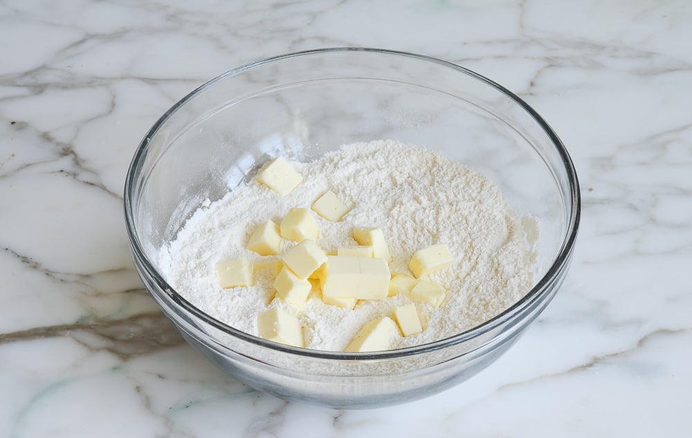 butter and dry ingredients