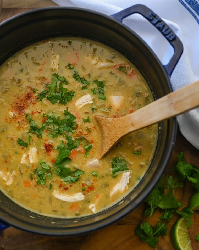mulligatawny soup in pot.
